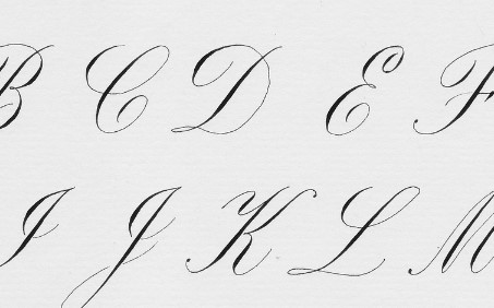 Copperplate upper case letters